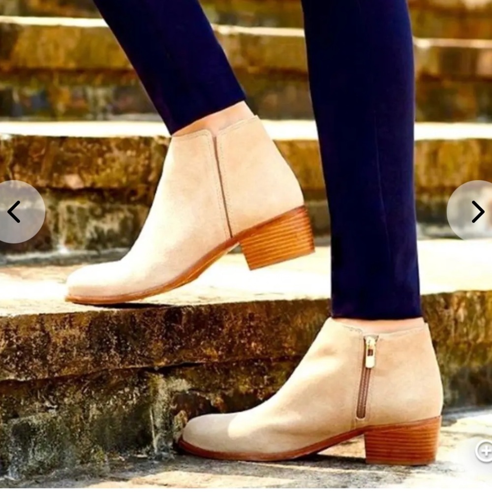 Antonio Melani Tan Suede Leather Ankle Boots